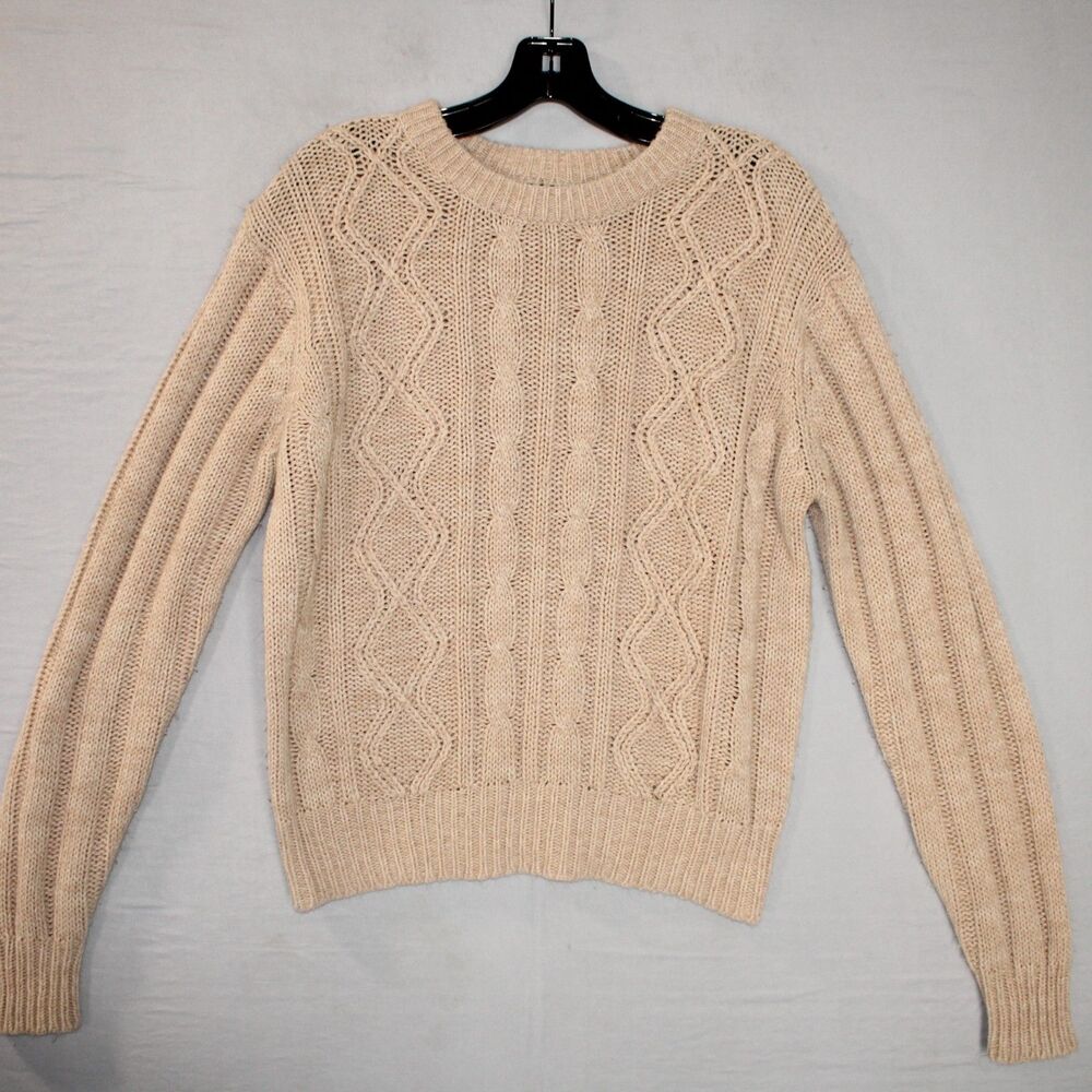 Vintage Barnaby Beige Grandpa Sweater Mens Small Crewneck Knitted Virgin Acrylic